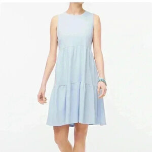J. Crew Women's Tiered Soft Knit Dress Arctic Blue Size M